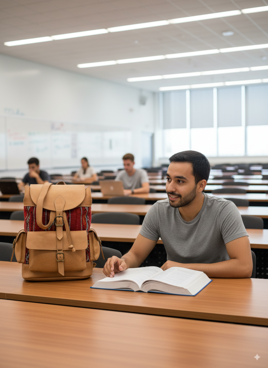 “محفظة جلدية تقليدية أنيقة 🎒❤️