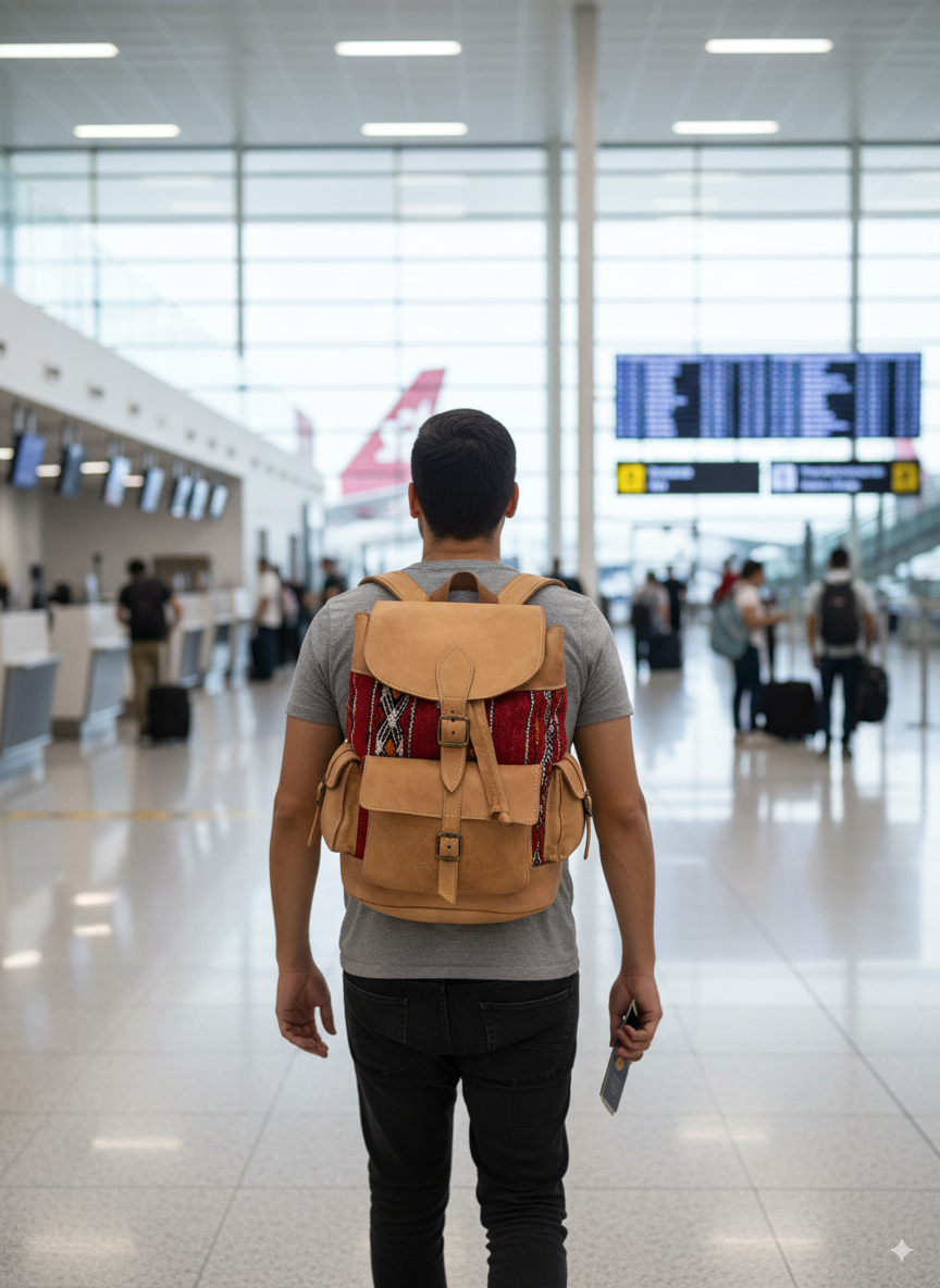 “محفظة جلدية تقليدية أنيقة 🎒❤️